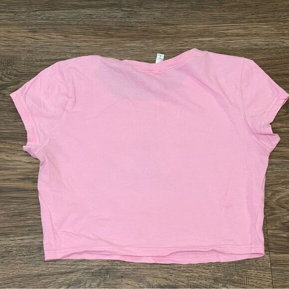 Rosio Let That Shit Go Short Sleeve Croptop Pink and Blue Size Large - Picture 10 of 10